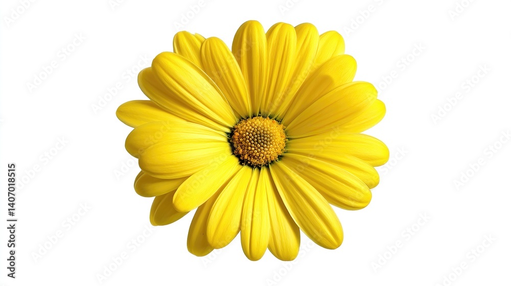 Vibrant yellow daisy flower isolated on white. Vibrant yellow daisy flower isolated on white.