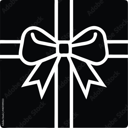 gift box, wrapped present, black and white, minimalist, geometric, simple, clean, modern, elegant
