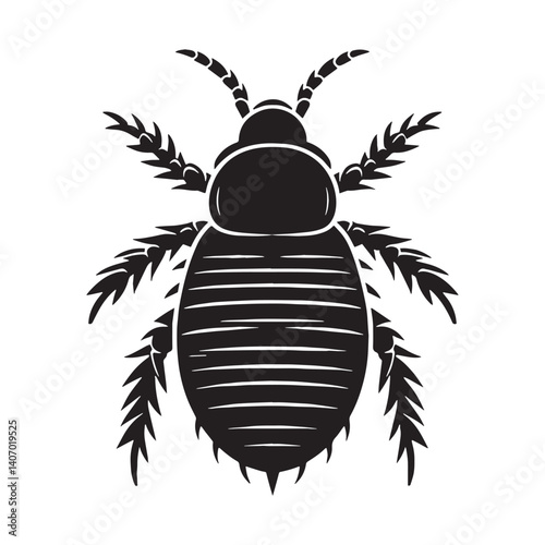 Parasitic Lice silhouette, symbol of unwanted guests – Lice illustration – Minimalist Lice vector – Insect silhouette


