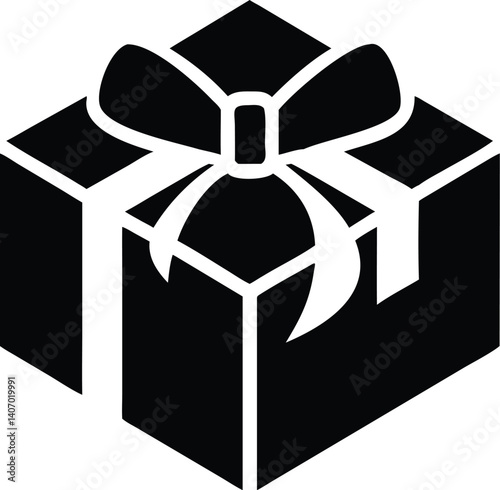 gift box, wrapped present, black and white, minimalist, geometric, simple, clean, modern, elegant
