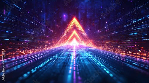 big data digital transformation illustrated with growth chart and rising arrow on abstract background highlighting investment market analytics and financial progress