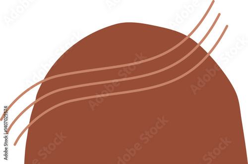 Abstract half circle with waves line shape
