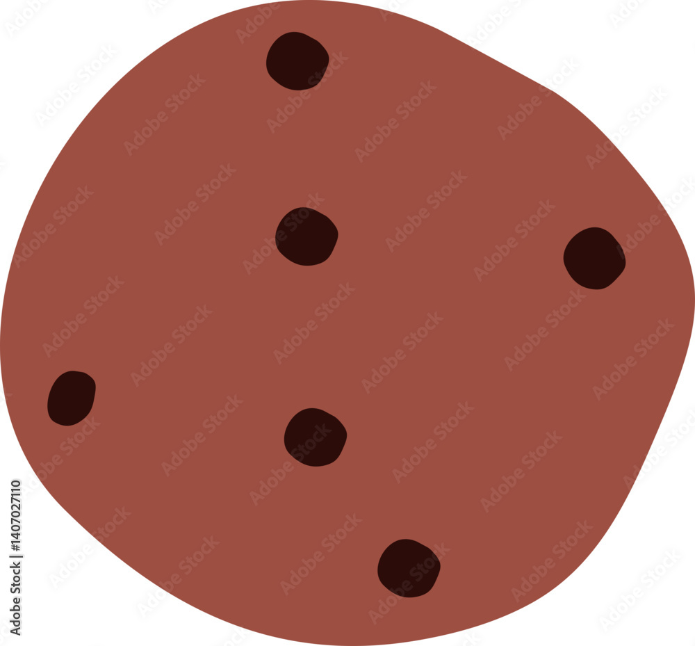 Fototapeta premium Cookie with Choco Chips Detailed Beautiful Hand Drawn Vector Illustration