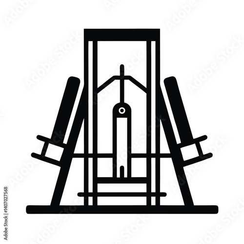Outline of Leg press machine on white background