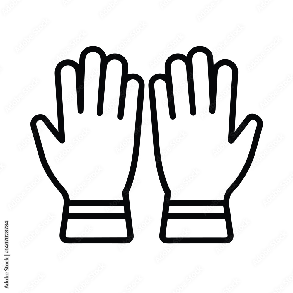 Outline of Lifting gloves on white background Outline of Lifting gloves on white background