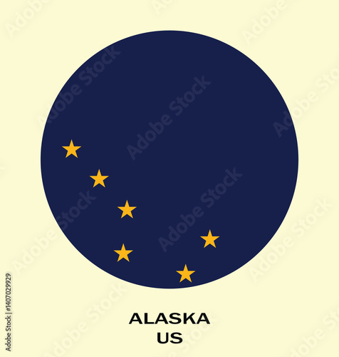 Flag of Alaska, Fabric Flag of USA state Alaska Vector Illustration, United States. United States of America, State of Alaska Flag.