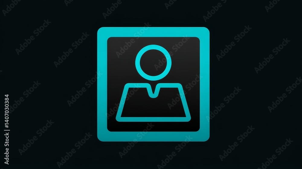 Striking black and green icon featuring a person silhouette, modern minimalist design for digital applications Striking black and green icon featuring a person silhouette, modern minimalist design for digital applications