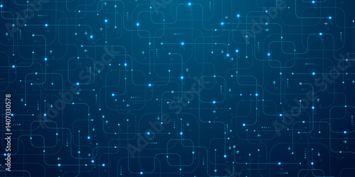 Abstract background with technology circuit board texture. Modern electronic motherboard texture. Creative idea for internet technology. Tech concept for header, web banner, website, presentation.