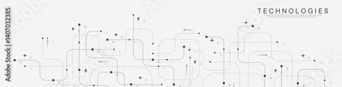 Abstract background with technology circuit board texture. Modern electronic motherboard texture. Creative idea for internet technology. Tech concept for header, web banner, website, presentation.