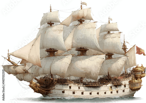 Majestic Sailing Ship: A Historical Pirate Vessel
