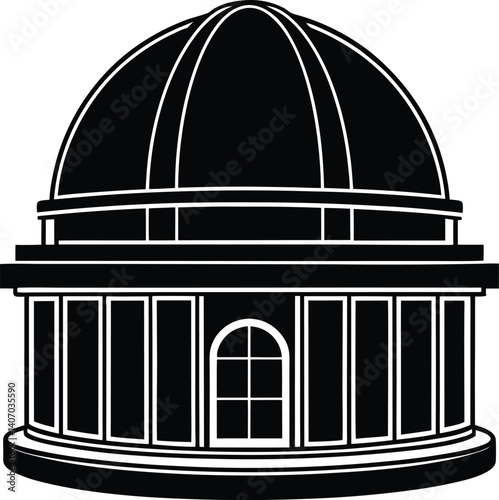 Planetarium Silhouette Vector | Space Dome Design for Astronomy and Science
