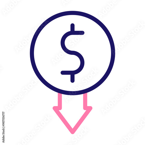 Low Demand Vector Line Two Colors Icon Design