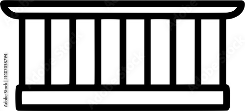 Balcony in outline icon style, House Structure theme.