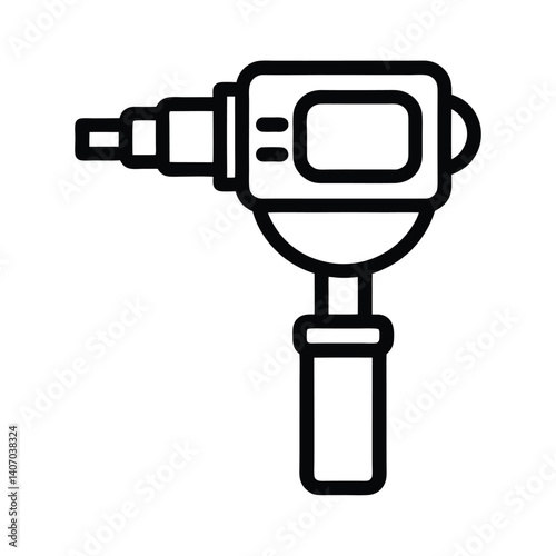 Outline of Ophthalmoscope on white background