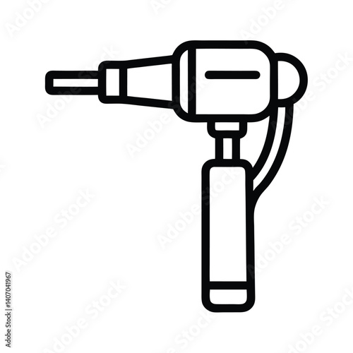 Outline of Otoscope on white background