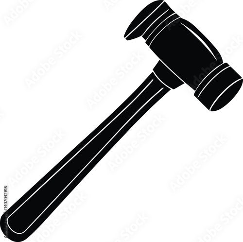 Plastic Hammer Silhouette Vector | Lightweight Tool Design for DIY and Repair Themes