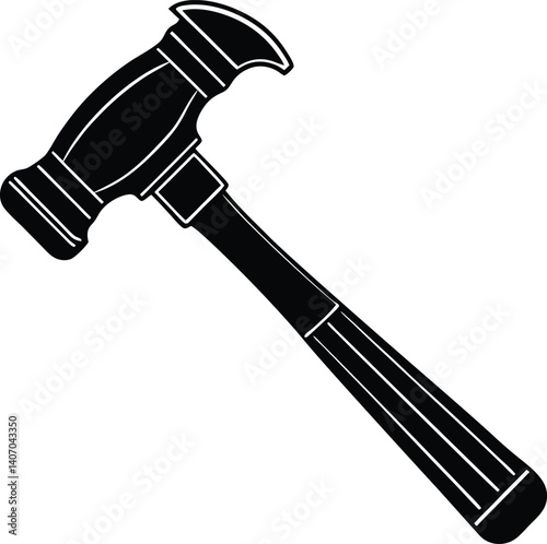 Plastic Hammer Silhouette Vector | Lightweight Tool Design for DIY and Repair Themes