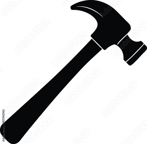 Plastic Hammer Silhouette Vector | Lightweight Tool Design for DIY and Repair Themes