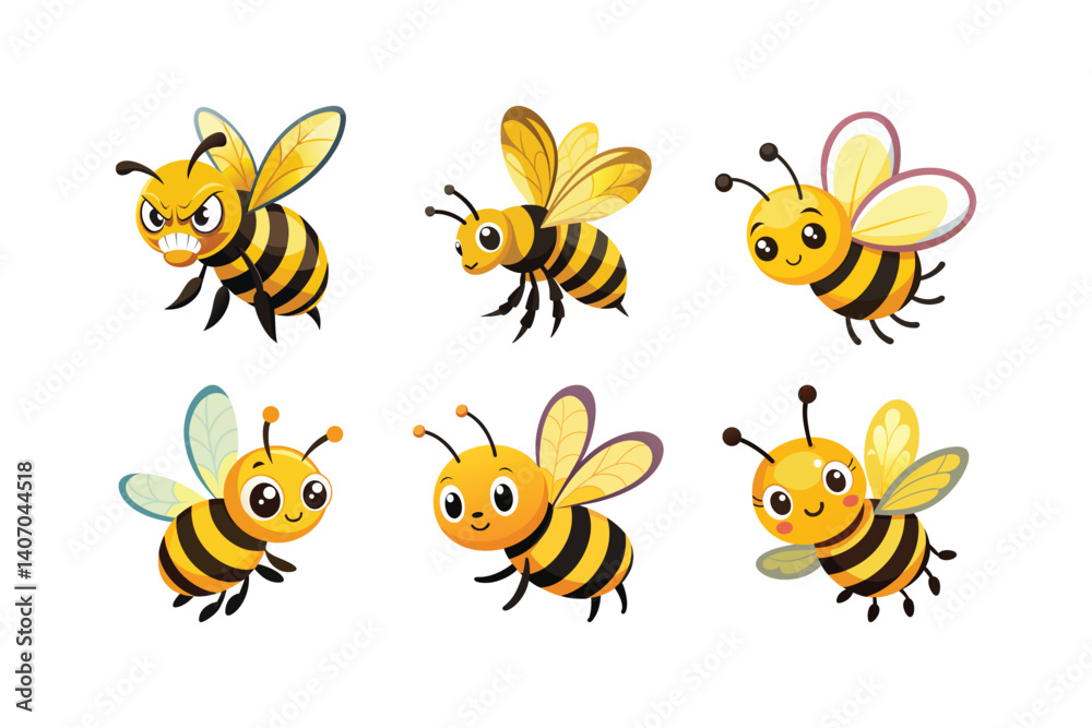 Flying bee and honey Flying bee and honey