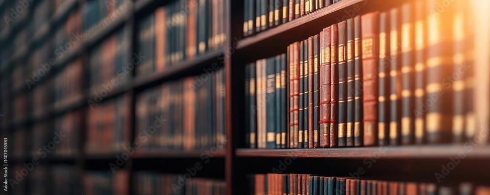 Books floating in the air with literature and library concept. Bookshelves filled with classic literature and knowledge treasures.