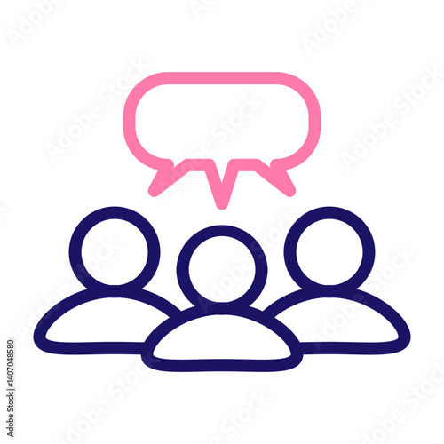 Group Chat Vector Line Two Colors Icon Design