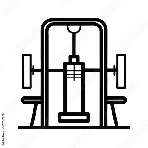 Outline of Pec deck chest fly on white background