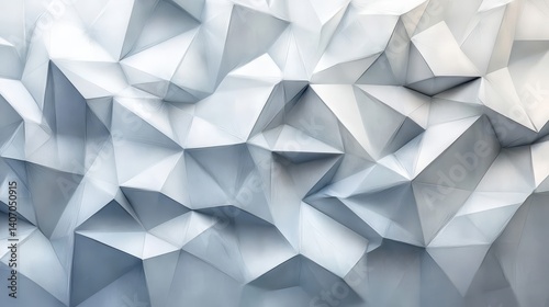 Abstract polygonal surface texture in shades of light gray.