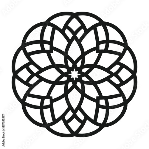 circular patterns interwoven with intricate lines