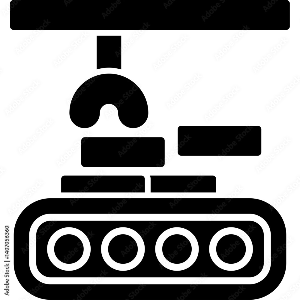 Fototapeta premium Brick Making Machine Icon