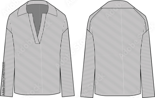 Knit polo shirt flat sketch