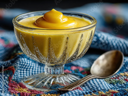 A creamy custard pudding el...
