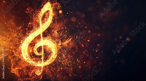 fiery musical notation creating a vibrant backdrop of warm colors and dynamic textures perfect for showcasing musical passion and artistic expression creating dramatic effects