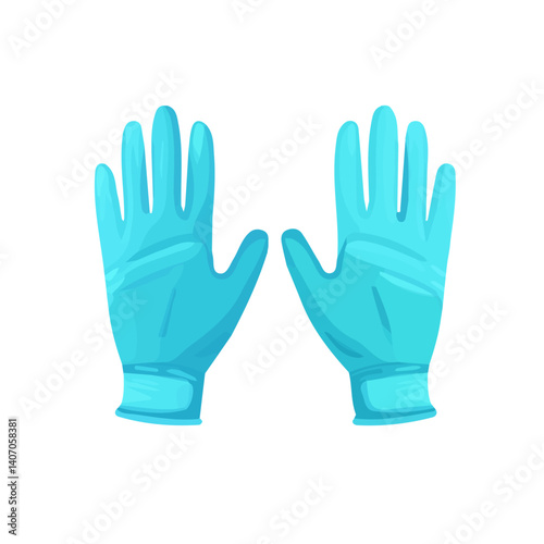 Wallpaper Mural Simple flat 2D icon blue Medical gloves isolated on a white background, vector, flat design, animation design, simple flat 2D icon, minimalist design, clipart Torontodigital.ca
