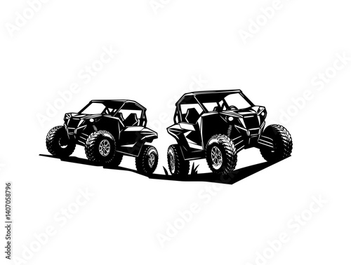 off road adventure atv utv buggy isolated logo vector	
