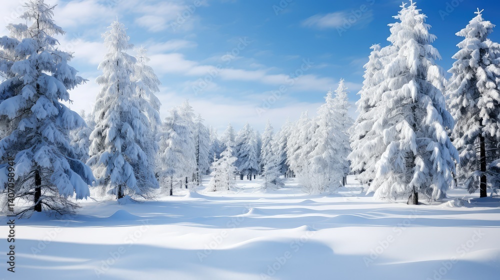 Obraz premium landscape cute winter trees