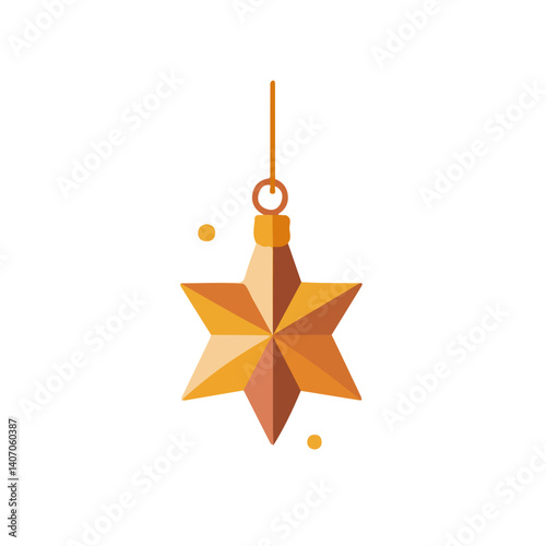 A flat 2D vector illustration of a Christmas golden Garland isolated, designed as an icon, and isolated on a white background. simple icon design, set collection