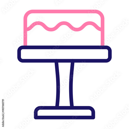 Birthday Cake Topper Vector Line Two Colors Icon Design