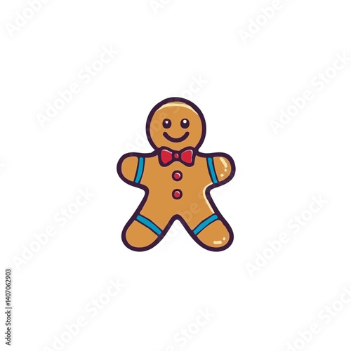 Simple flat 2D icon Christmas Gingerbread isolated on transparent background, vector, flat design, vector, animation design, simple flat 2D icon, minimalist design, clipart