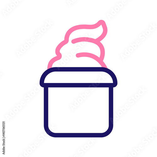 Cup Icecream Vector Line Two Colors Icon Design