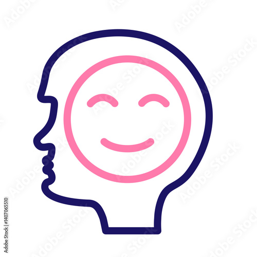 Positive Attitude Vector Line Two Colors Icon Design