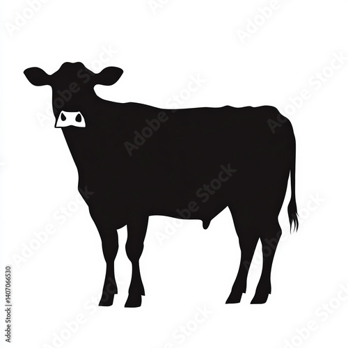 cow silhouette , black and ...
