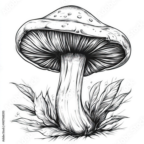 mushroom silhouette , black...