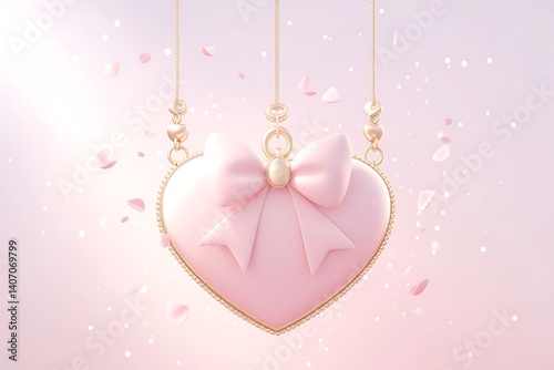 Heart Bag Display Pink Background