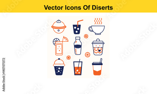 Drink thin line icons collection isolated on white background. Editable stroke Vector.