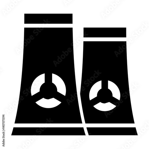 Nuclear Reactors Vector Glyph Icon Design