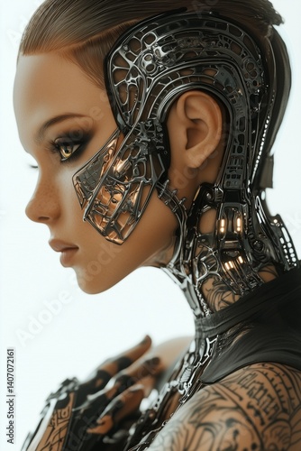 Portrait of Futuristic AI Woman