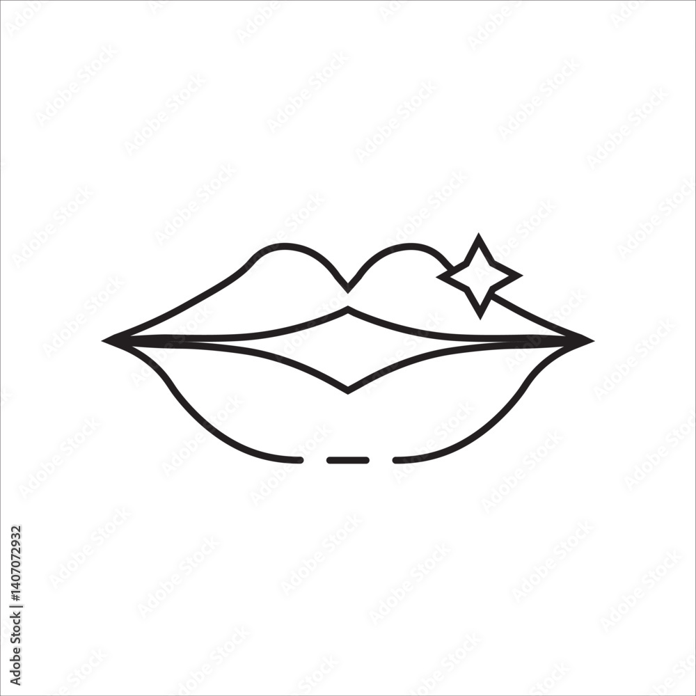 Lips icon in line style Lips icon in line style