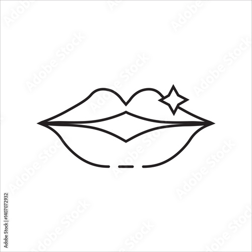 Lips icon in line style