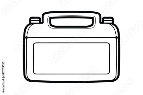 Simple Black And White Vector Illustration Of A Jerrycan Container Design