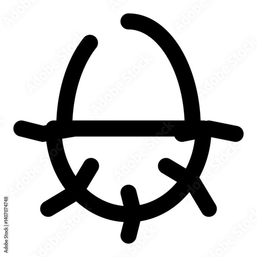 food and fruit dashed line icon